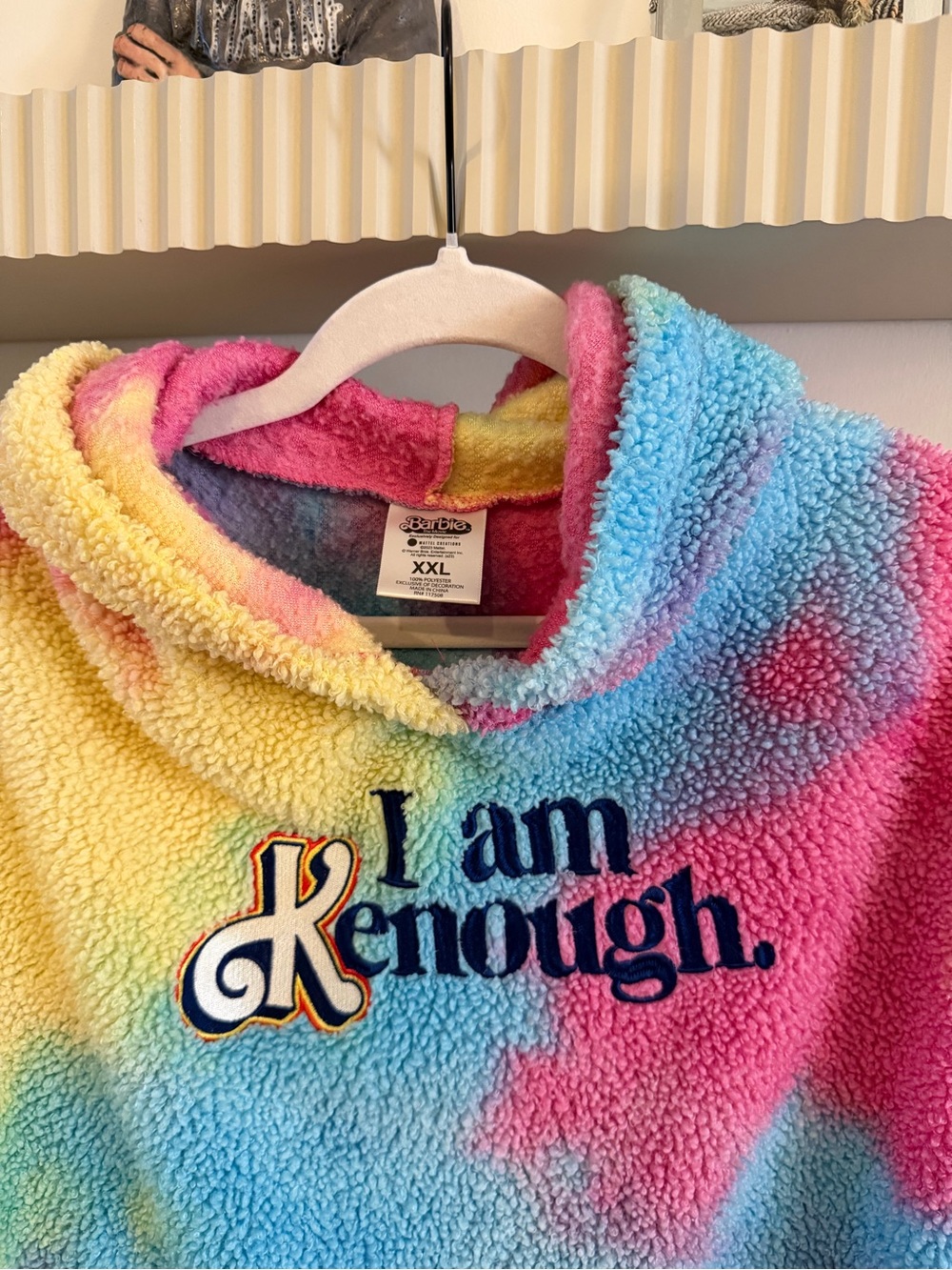 Barbie I Am Kenough Tie Dye Sherpa Hoodie